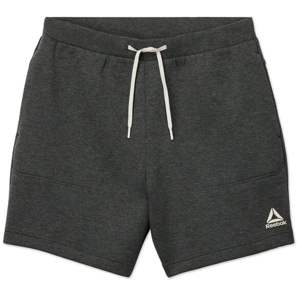 New Men's Reebok Credential Knit Shorts Size M Charcoal Heather 7" Inseam - Picture 1 of 5